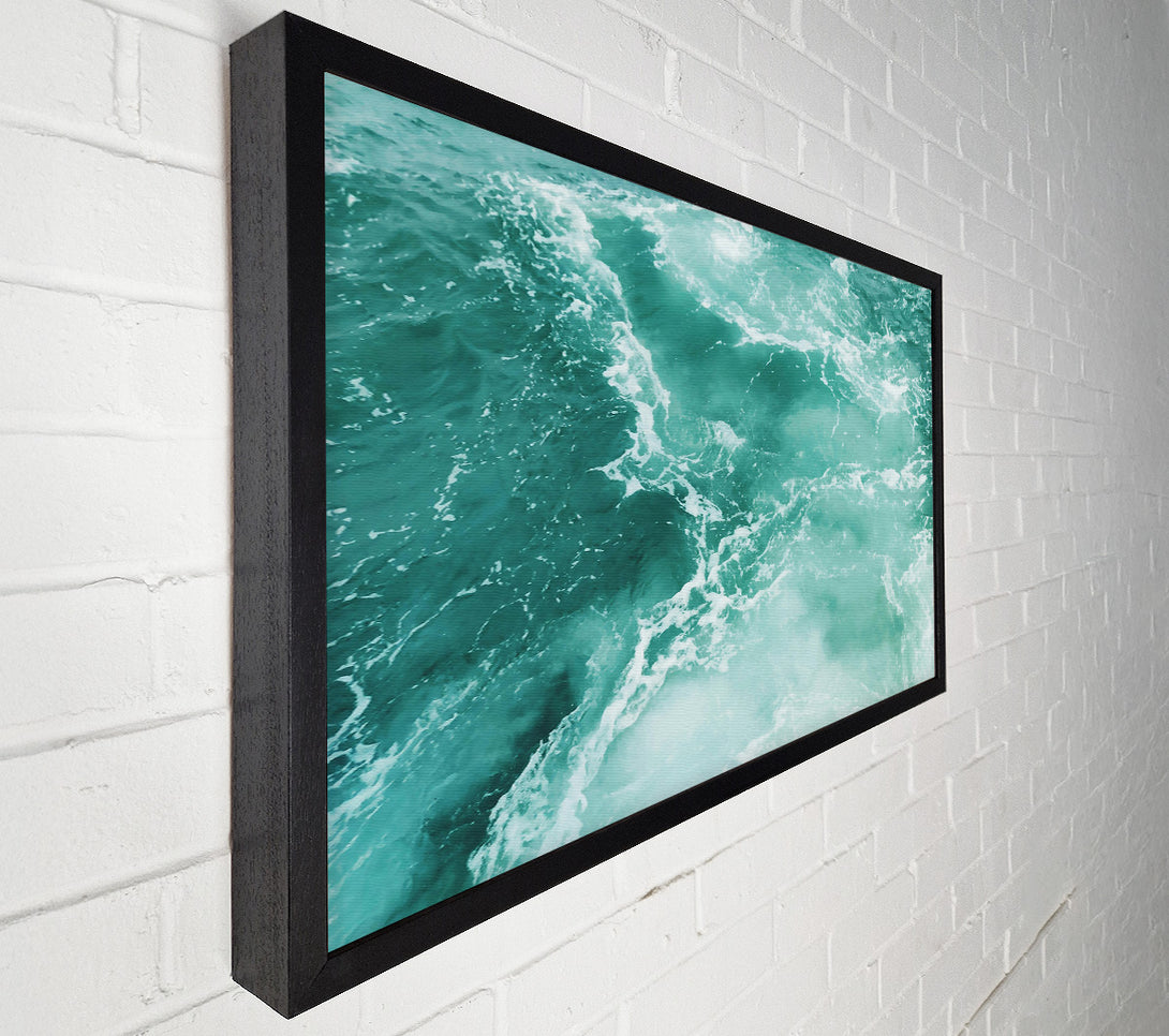  A Canvas Print of Aqua Ocean Swirl Canvas Wall Art