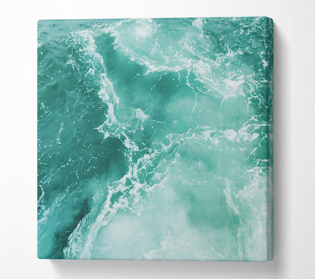  A Canvas Print of Aqua Ocean Swirl Canvas Wall Art