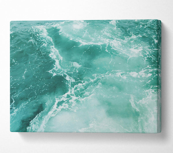  A Canvas Print of Aqua Ocean Swirl Canvas Wall Art