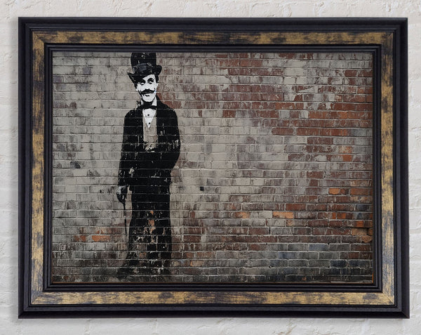 Charlie Chaplin Graffiti Framed Print