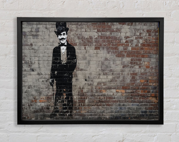 Charlie Chaplin Graffiti Framed Print