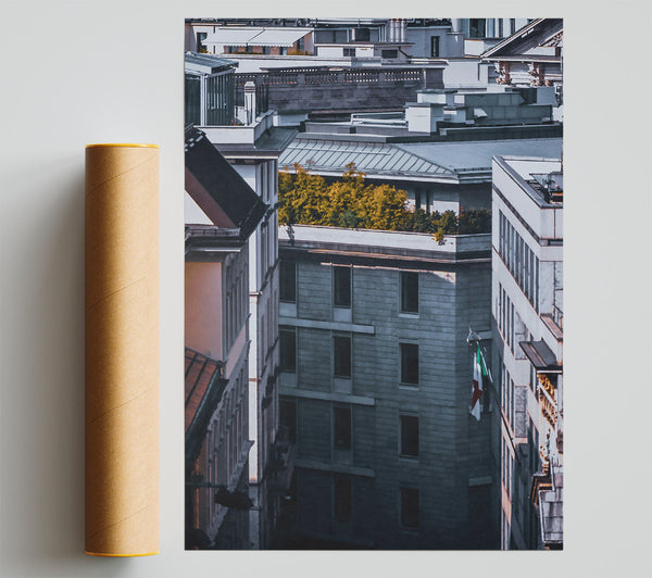 Grey City Shadows Giclee Print