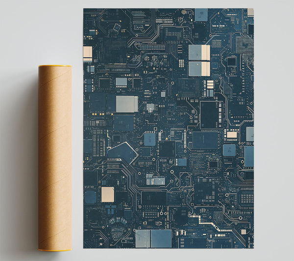 Teal Circuitry Dreams Print