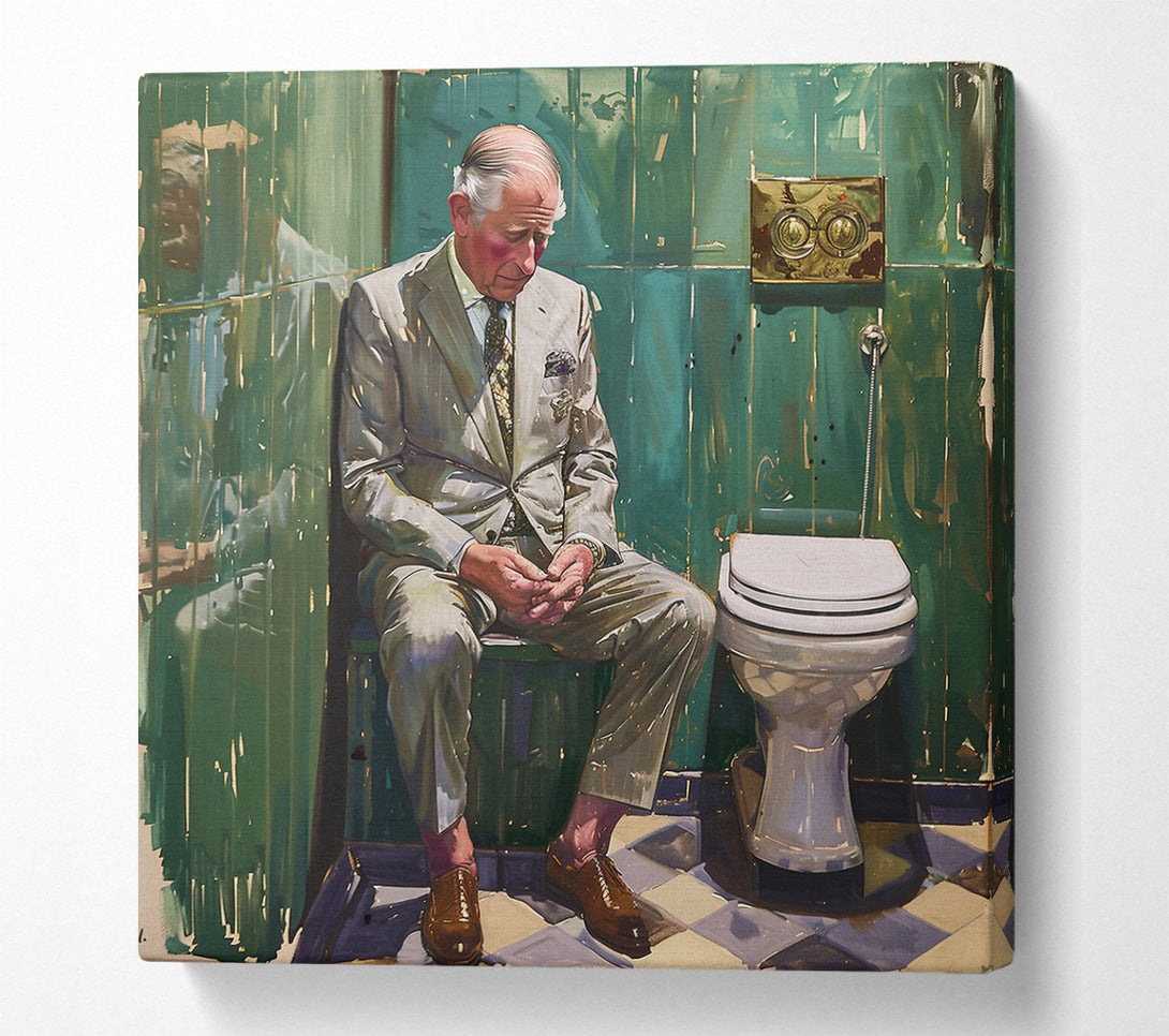  A Canvas Print of Charlie In The Bathroom Canvas Wall Art