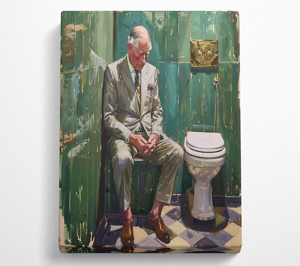  A Canvas Print of Charlie In The Bathroom Canvas Wall Art