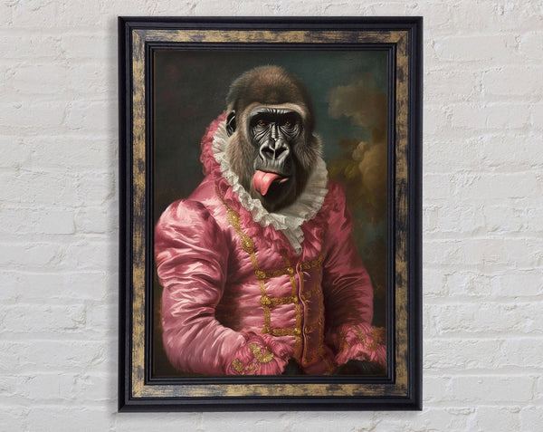 Cheeky Gorilla Prince Framed Print