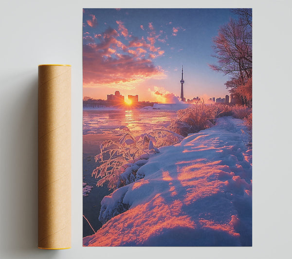 Orange Winter Glow Poster