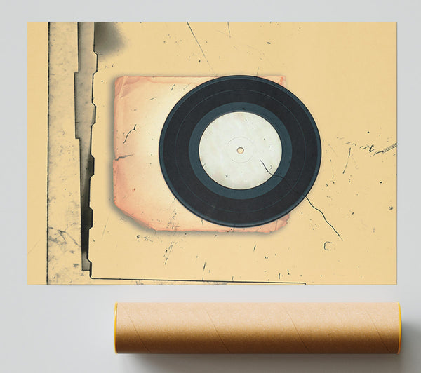 Beige Vinyl Record Print