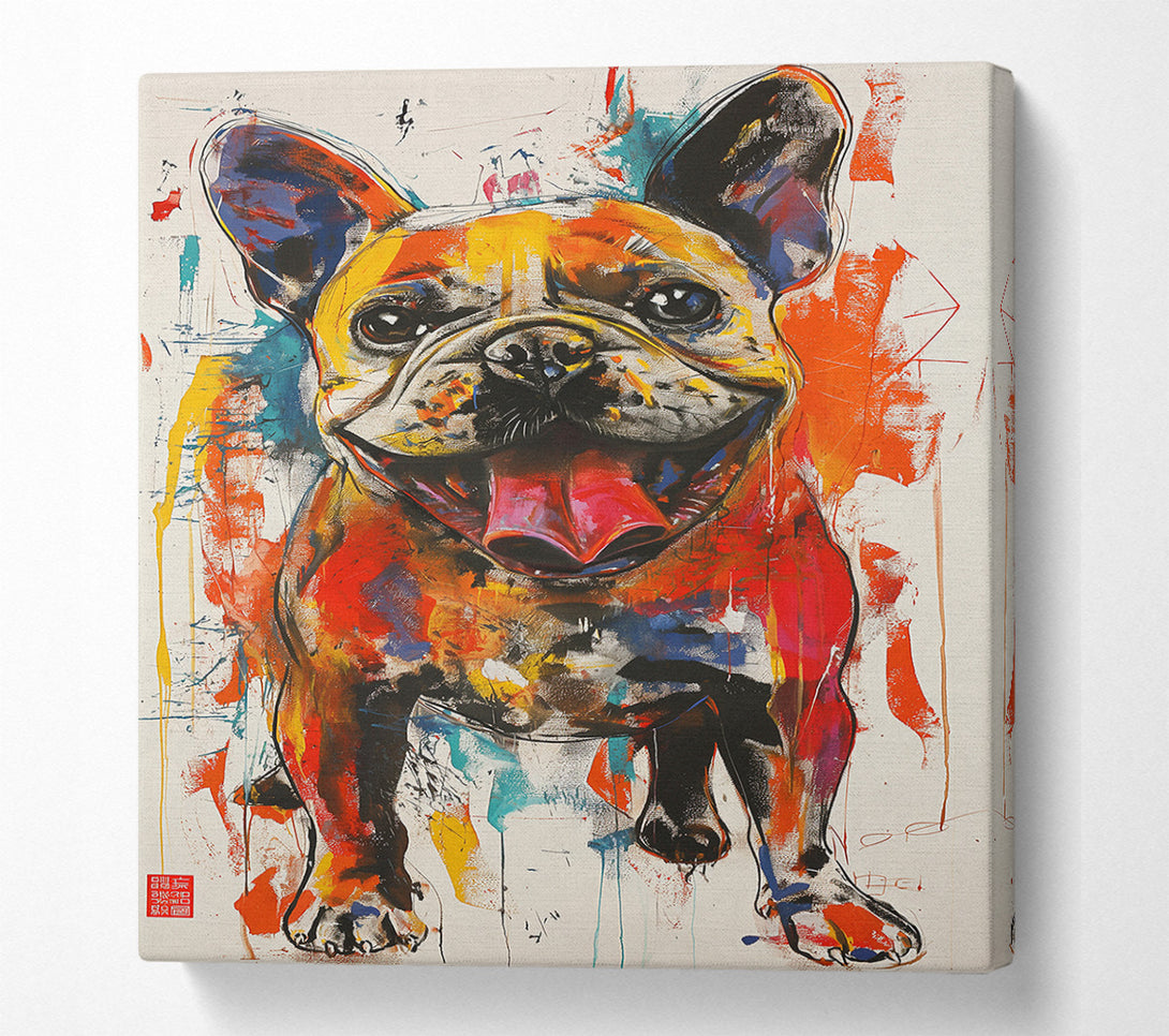  A Canvas Print of Cheerful Dog Canvas Wall Art