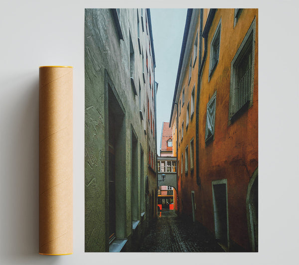 Orange Walls And Cobblestone Print