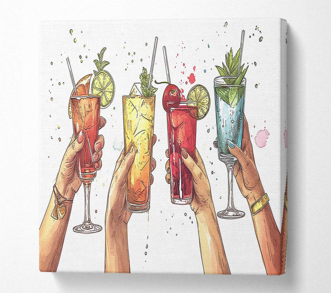  A Canvas Print of Cheers Summer Drinks Canvas Art