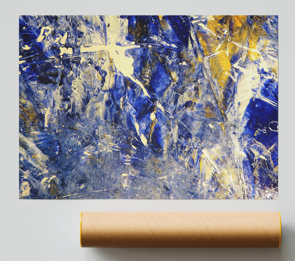 Indigo Flowing Lines Giclee Print