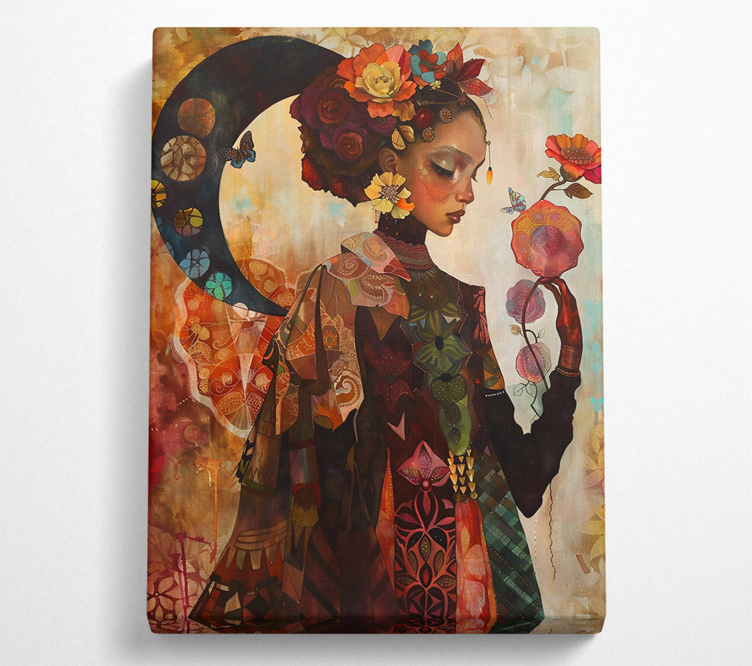  A Canvas Print of Golden Moon'S Embrace Canvas Print