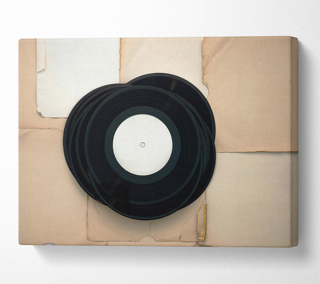  A Canvas Print of Black Vinyl Stack Canvas Art