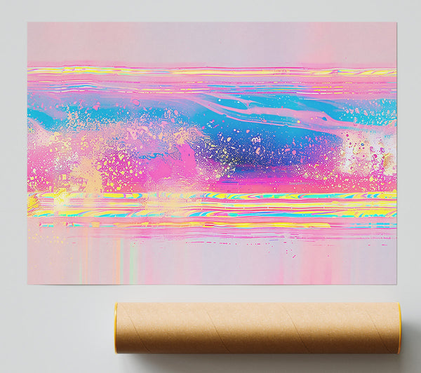 Pink Liquid Horizon Poster