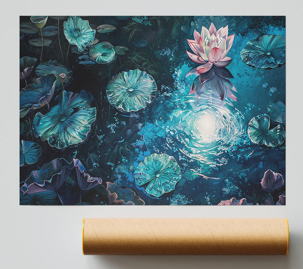 Azure Bloom Reflection Print