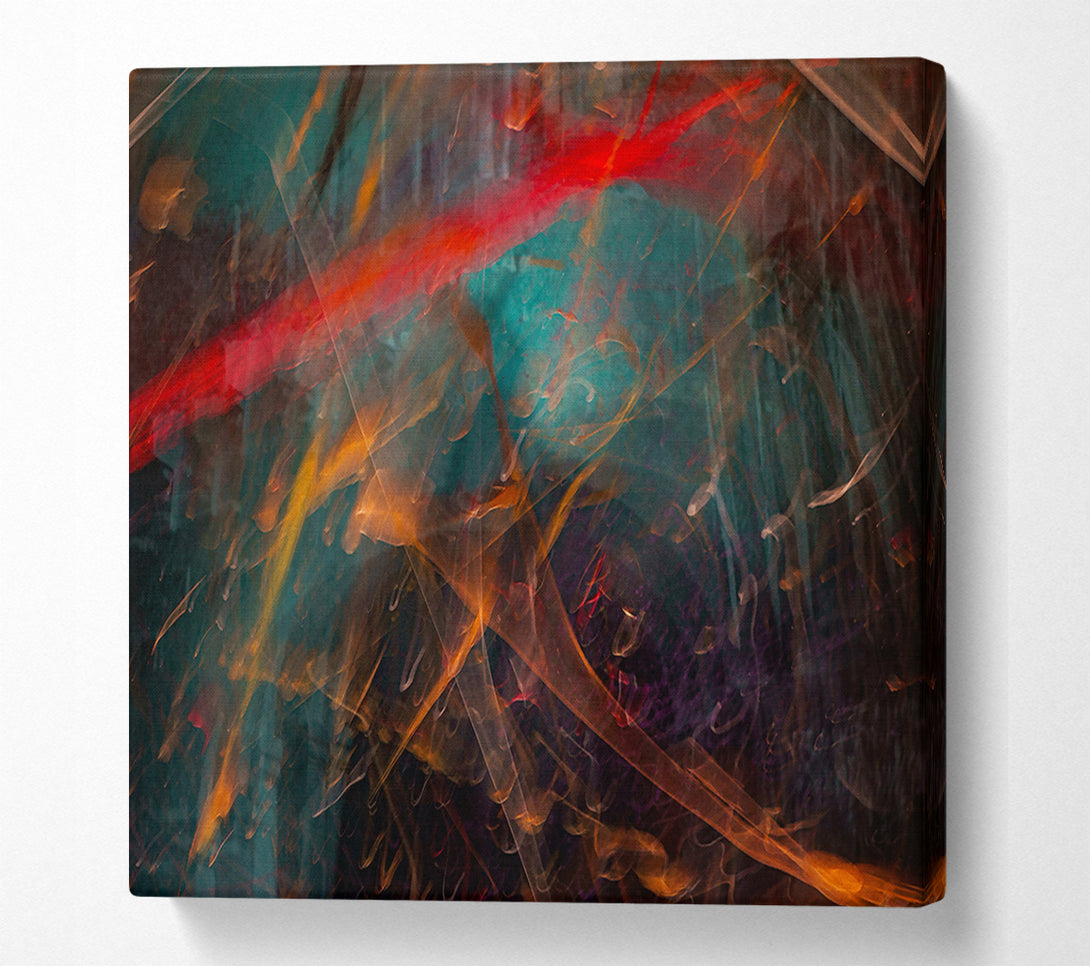  A Canvas Print of Golden Teal Reflections Canvas Wall Art