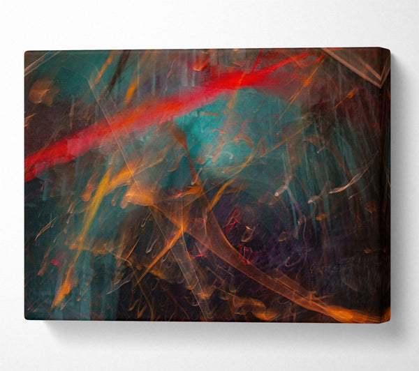  A Canvas Print of Golden Teal Reflections Canvas Wall Art