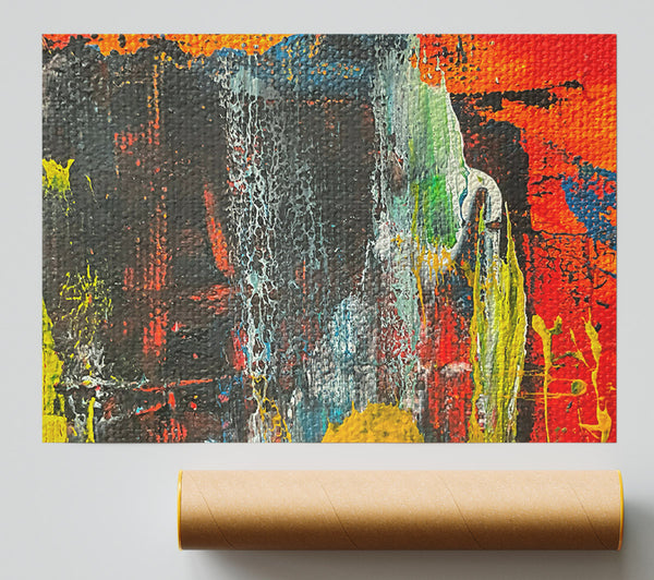 Red Abstract Burst Giclee Print