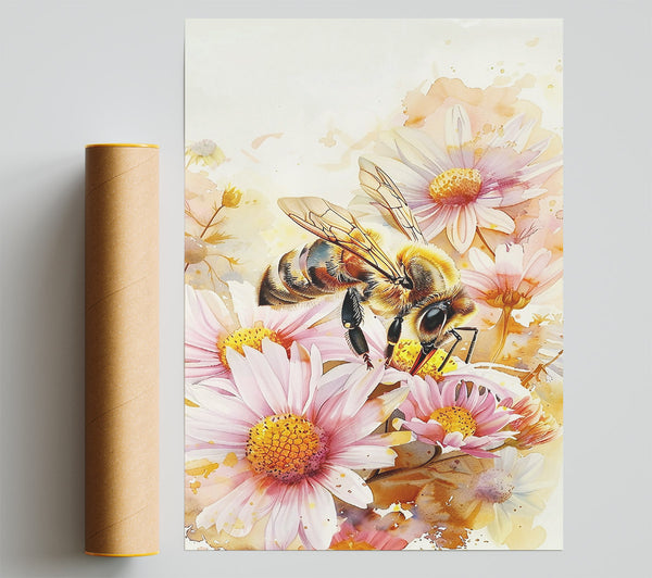 Pink Floral Buzz Print