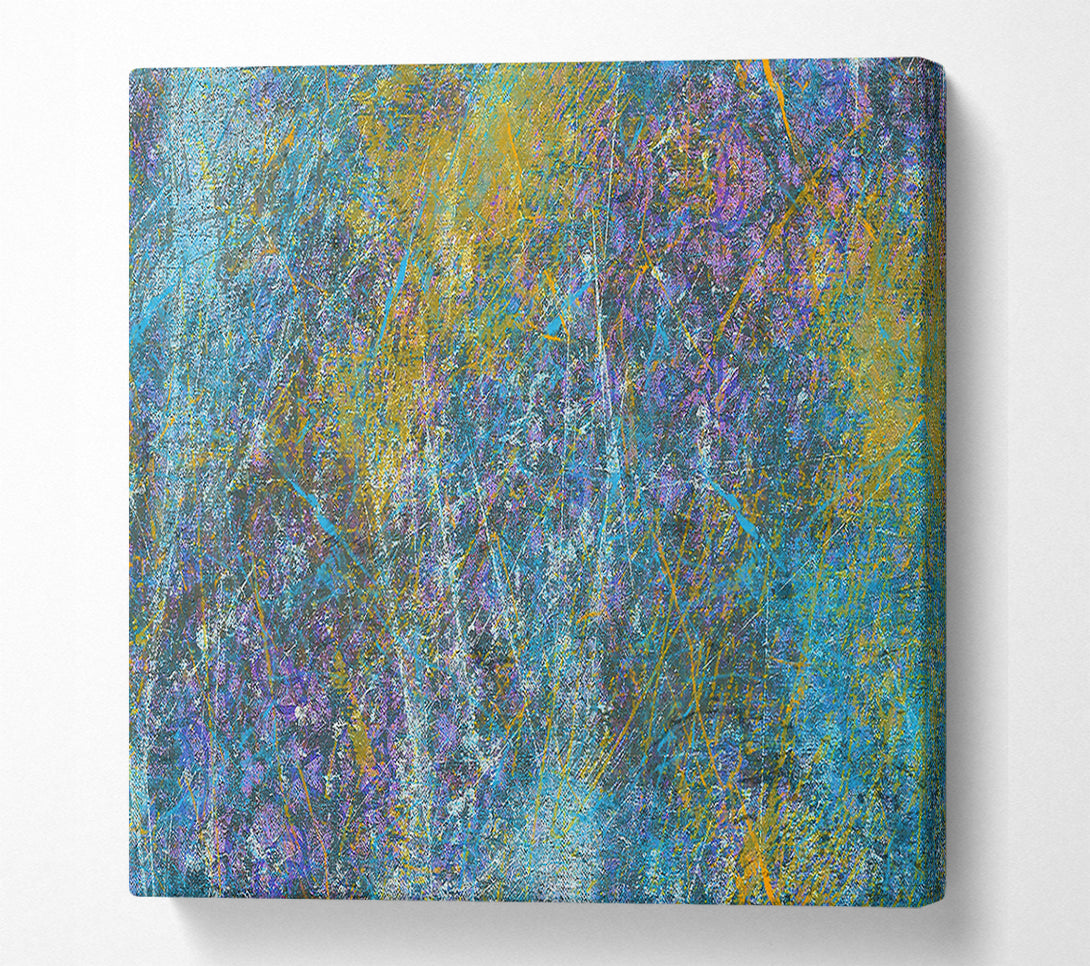  A Canvas Print of Azure Abstract Streaks Canvas Wall Art