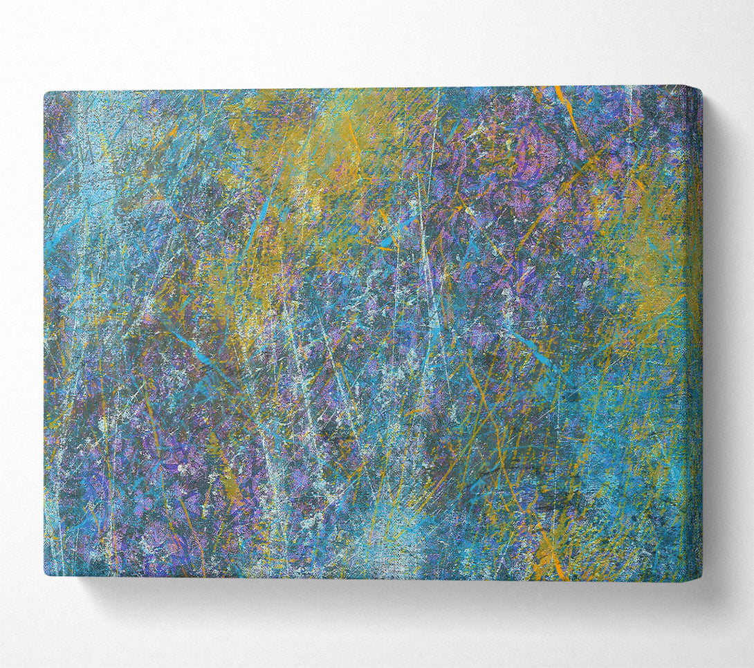  A Canvas Print of Azure Abstract Streaks Canvas Wall Art