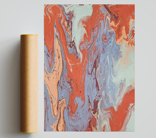 Coral And Lavender Swirls Giclee Print
