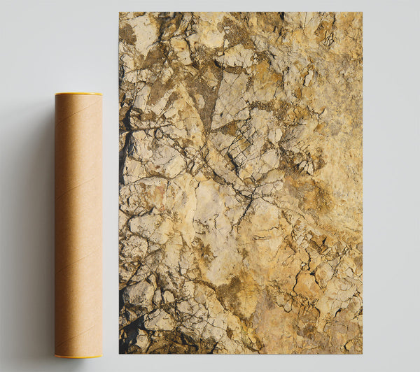 Cracked Gold Stone Giclee Print