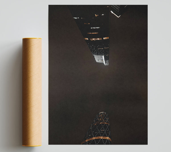 Nighttime City Lights Giclee Print