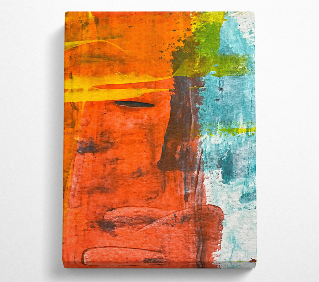  A Canvas Print of Orange Abstract Expressionism Canvas Art