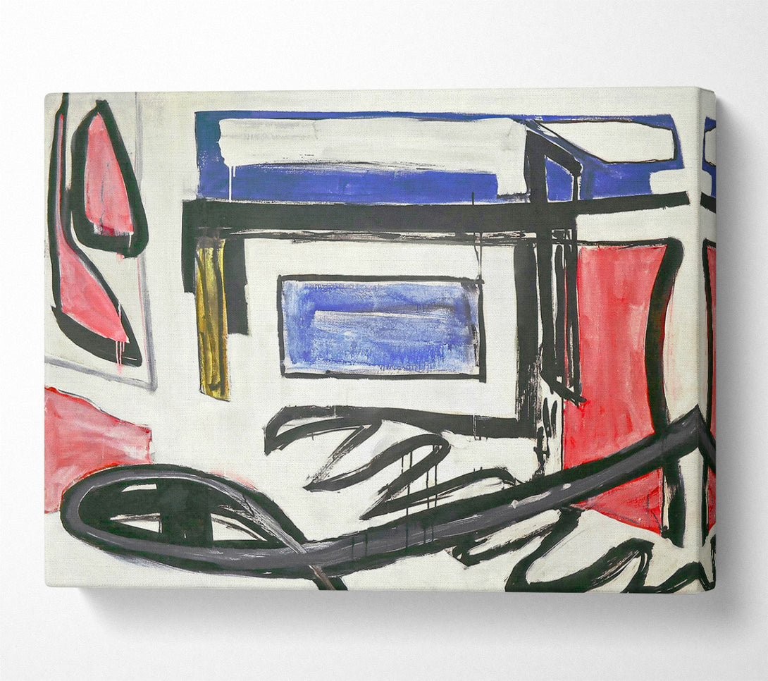  A Canvas Print of Blue Shapes And Lines Canvas Print