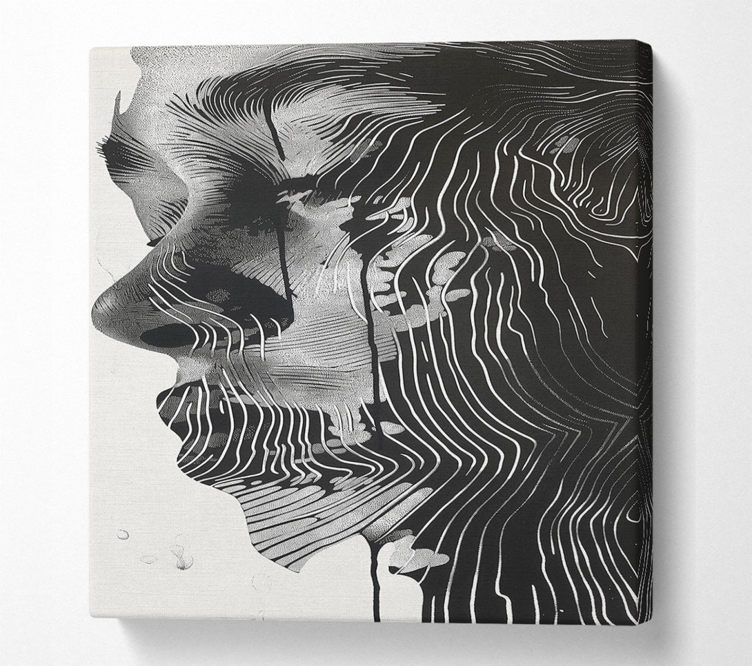 A Canvas Print of Black Lines And Tears Canvas Wall Art