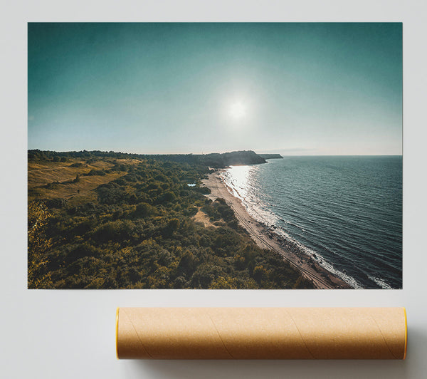 Azure Coastline Sunset Giclee Print