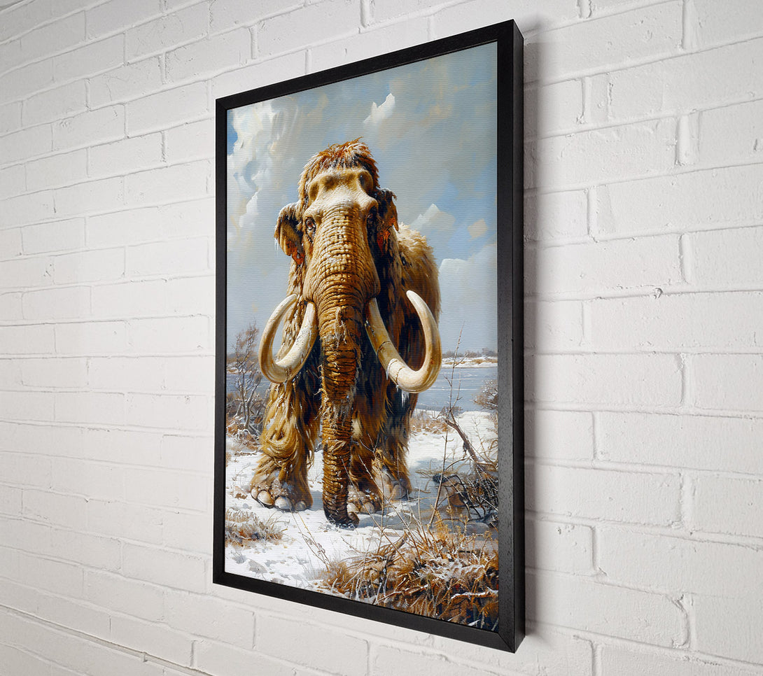  A Canvas Print of Golden Mammoth In Snow Canvas Wall Art