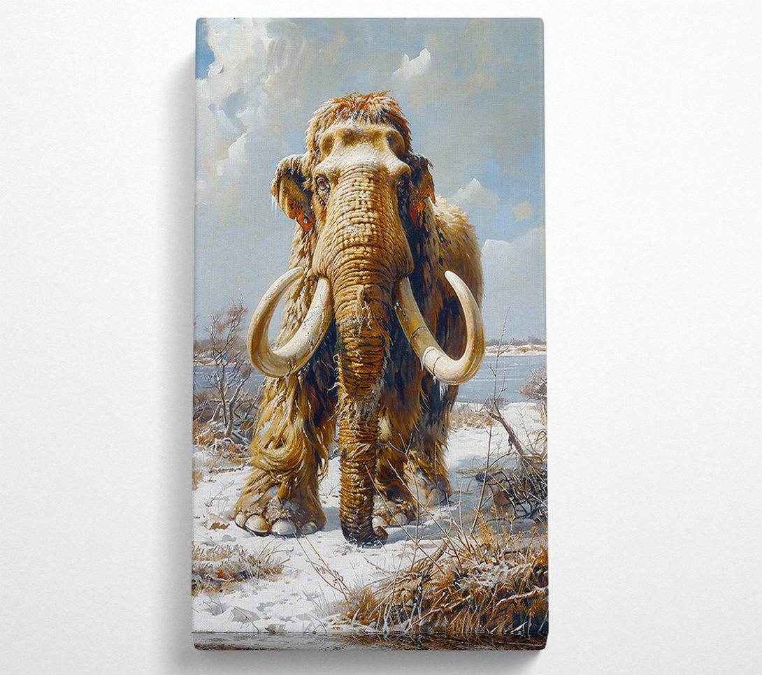  A Canvas Print of Golden Mammoth In Snow Canvas Wall Art