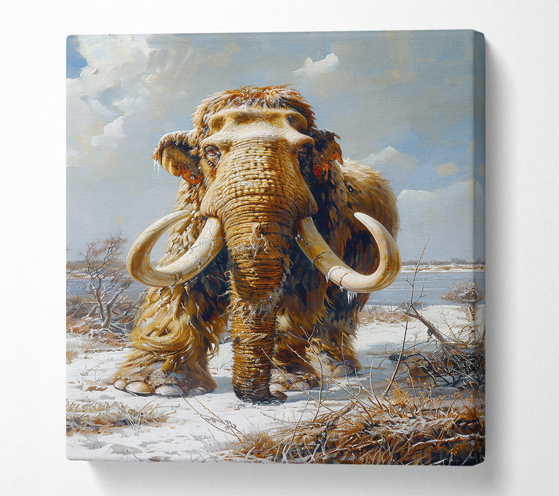  A Canvas Print of Golden Mammoth In Snow Canvas Wall Art