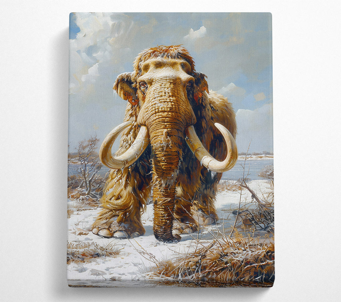  A Canvas Print of Golden Mammoth In Snow Canvas Wall Art