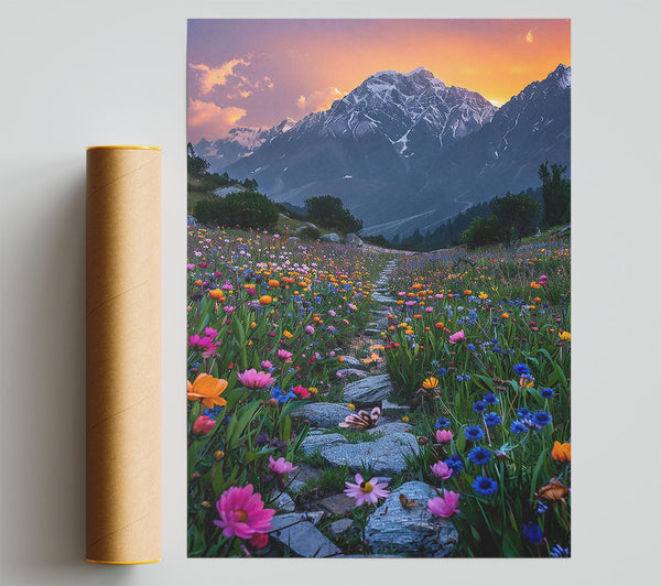 Purple Mountain Meadow Print