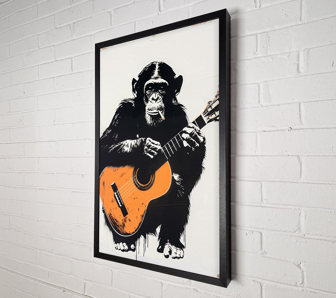  A Canvas Print of Chimp Guitar Canvas Print