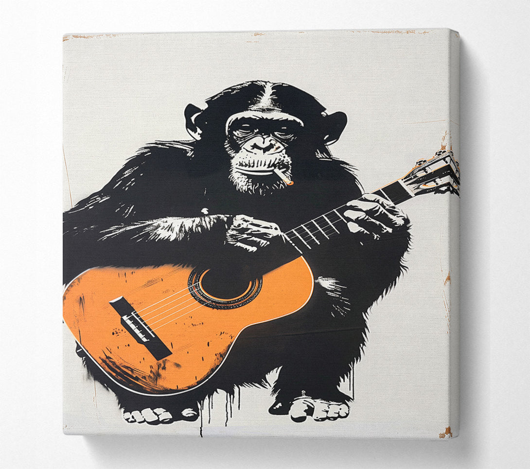  A Canvas Print of Chimp Guitar Canvas Print