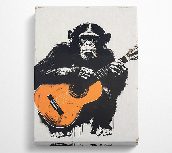  A Canvas Print of Chimp Guitar Canvas Print