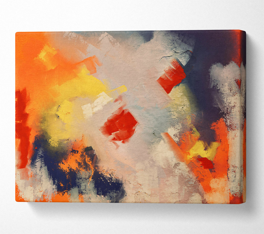  A Canvas Print of Orange Abstract Expressionism Canvas Art