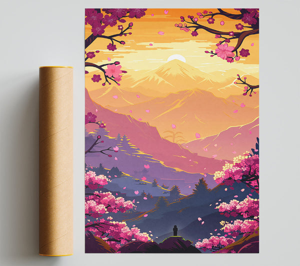 Golden Mountain Bloom Giclee Print