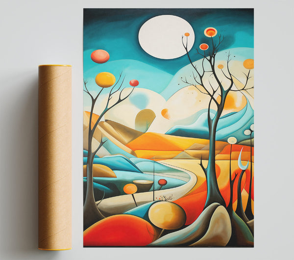 Turquoise Dreamscape Path Poster