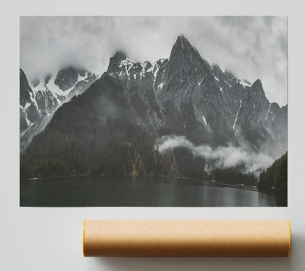 Gray Peaks And Mist Print