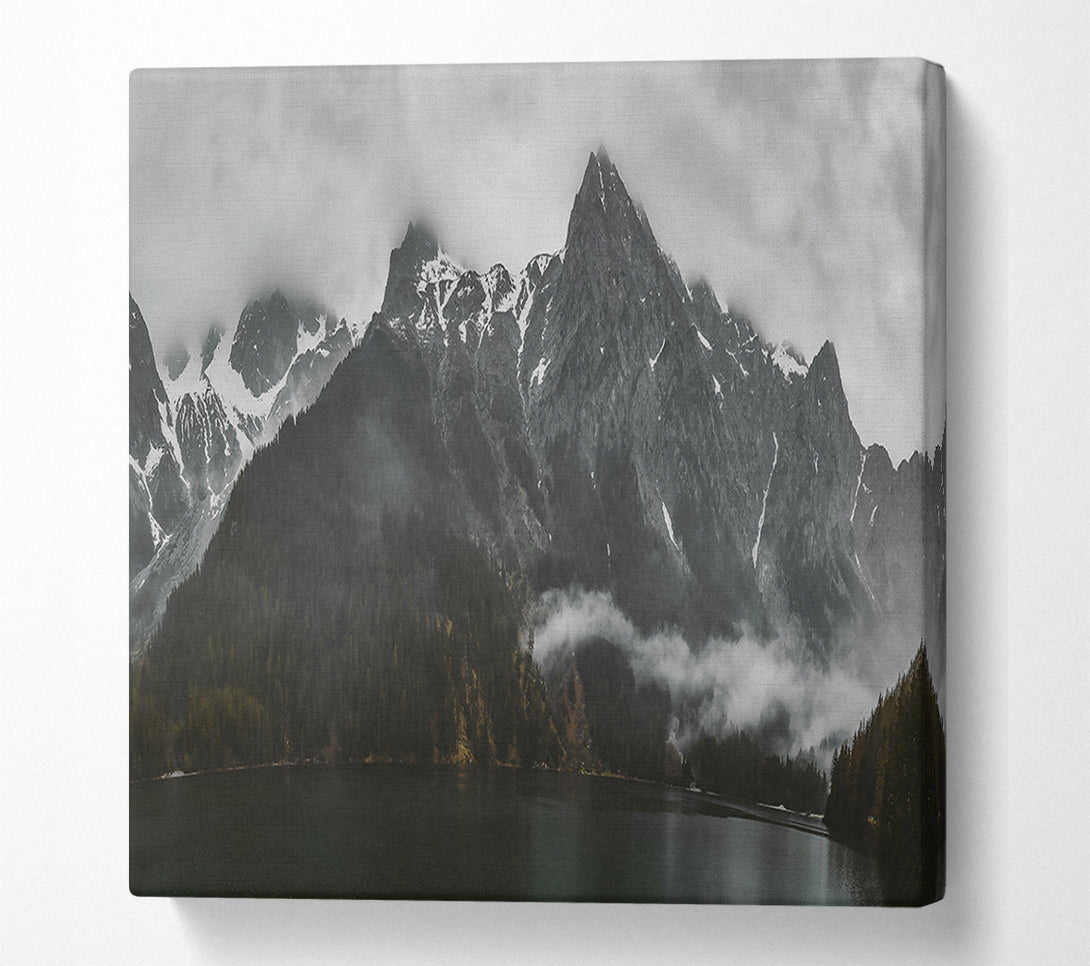  A Canvas Print of Gray Peaks And Mist Canvas Wall Art