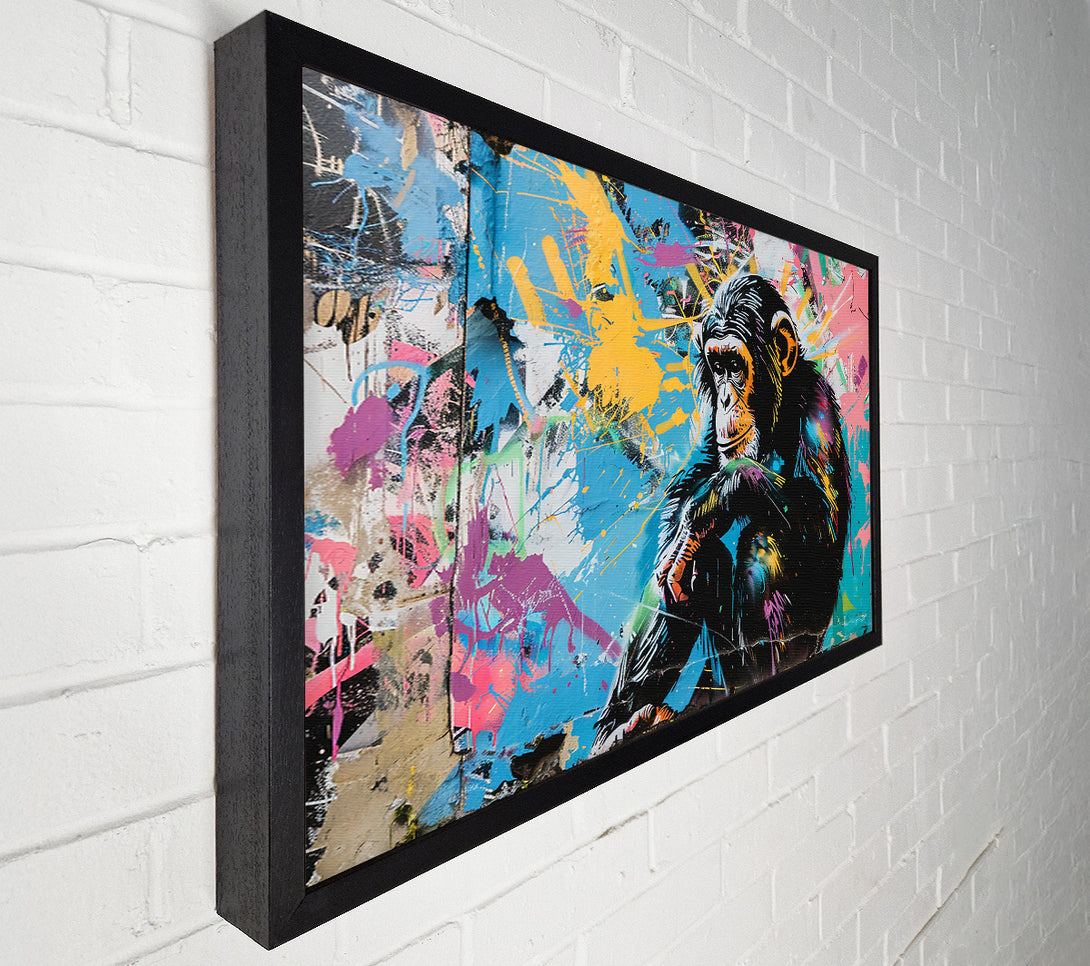  A Canvas Print of Blue Chimp Reflection Canvas Print
