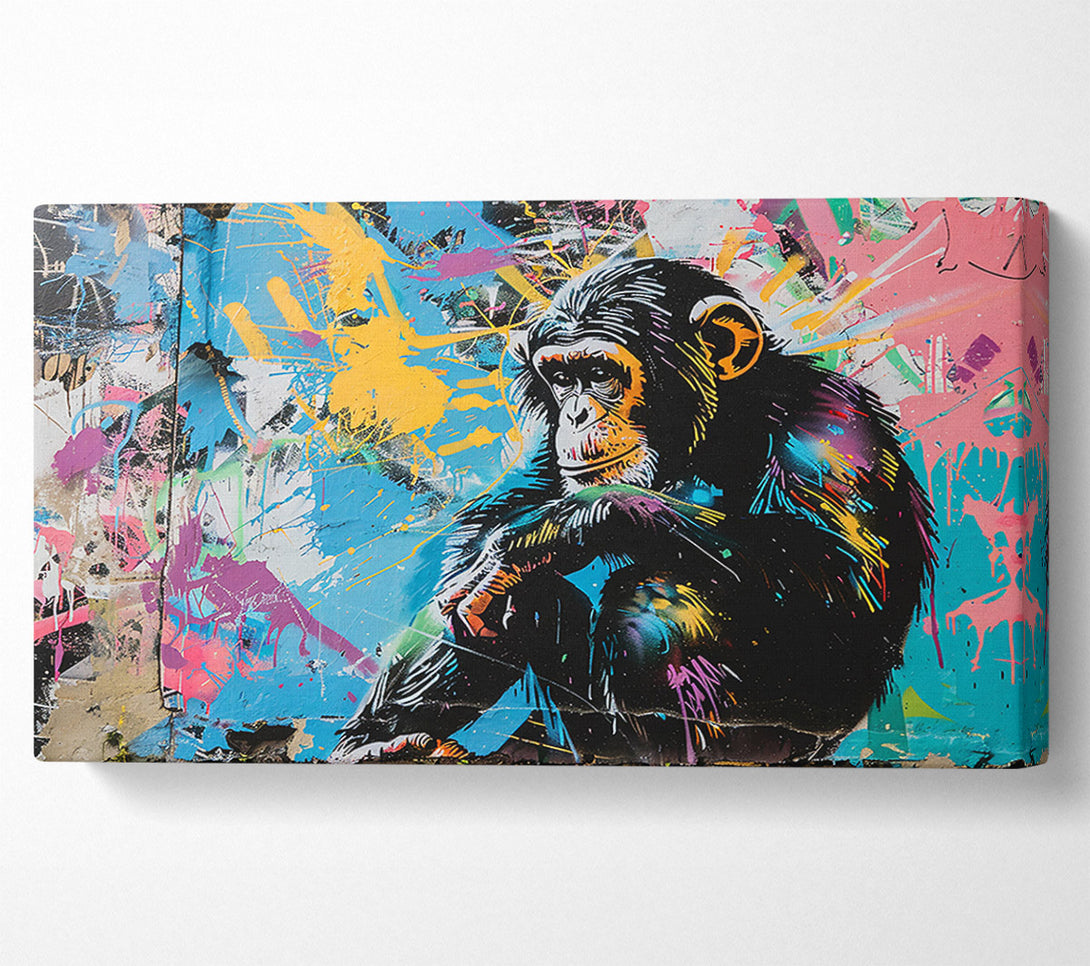  A Canvas Print of Blue Chimp Reflection Canvas Print