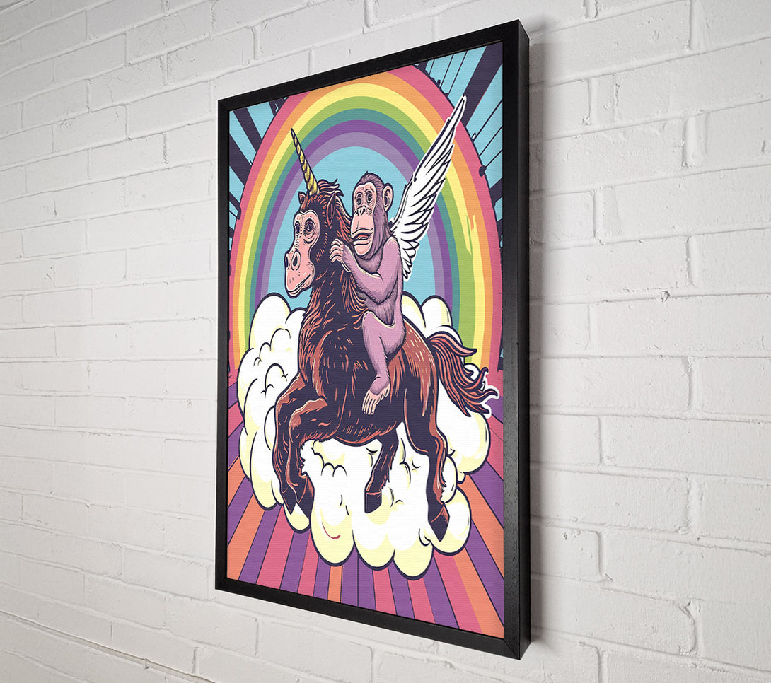  A Canvas Print of Chimp Unicorn Canvas Wall Art