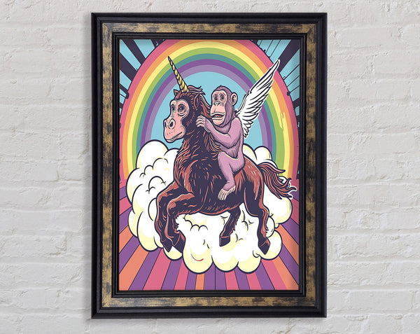 Chimp Unicorn Framed Print